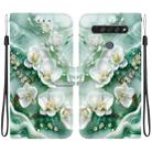 For LG K61 Crystal Texture Colored Drawing Leather Phone Case(Jade Flowers) - 1