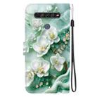 For LG K61 Crystal Texture Colored Drawing Leather Phone Case(Jade Flowers) - 3