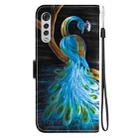 For LG Velvet  5G/ G9 4G Crystal Texture Colored Drawing Leather Phone Case(Peacock) - 3