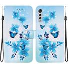 For LG Velvet  5G/ G9 4G Crystal Texture Colored Drawing Leather Phone Case(Blue Butterflies) - 1