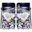 For LG Velvet  5G/ G9 4G Crystal Texture Colored Drawing Leather Phone Case(Heart Shaped) - 1