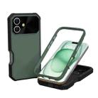 For iPhone 16 PC Hybrid TPU MagSafe Phone Case(Amry Green) - 1