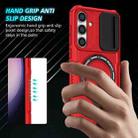 For Samsung Galaxy S25 5G Sliding Camshield MagSafe Holder TPU Hybrid PC Phone Case(Red) - 3