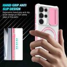 For Samsung Galaxy S25 Ultra 5G Sliding Camshield MagSafe Holder TPU Hybrid PC Phone Case(Pink White) - 3