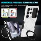 For Samsung Galaxy S25 Ultra 5G Sliding Camshield MagSafe Holder TPU Hybrid PC Phone Case(Black White) - 2