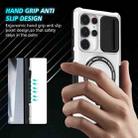 For Samsung Galaxy S25 Ultra 5G Sliding Camshield MagSafe Holder TPU Hybrid PC Phone Case(Black White) - 3
