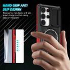 For Samsung Galaxy S25 Ultra 5G Sliding Camshield MagSafe Holder TPU Hybrid PC Phone Case(Black Red) - 3