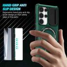 For Samsung Galaxy S25 Ultra 5G Sliding Camshield MagSafe Holder TPU Hybrid PC Phone Case(Deep Green) - 3