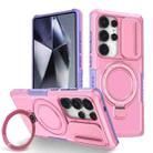 For Samsung Galaxy S25 Ultra 5G Sliding Camshield MagSafe Holder TPU Hybrid PC Phone Case(Purple Pink) - 1