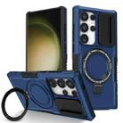 For Samsung Galaxy S24 Ultra 5G Sliding Camshield MagSafe Holder TPU Hybrid PC Phone Case(Royal Blue) - 1