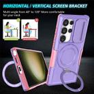 For Samsung Galaxy S24 Ultra 5G Sliding Camshield MagSafe Holder TPU Hybrid PC Phone Case(Pink Purple) - 2