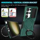 For Samsung Galaxy S24 Ultra 5G Sliding Camshield MagSafe Holder TPU Hybrid PC Phone Case(Deep Green) - 2