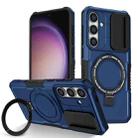 For Samsung Galaxy S24+ 5G Sliding Camshield MagSafe Holder TPU Hybrid PC Phone Case(Royal Blue) - 1