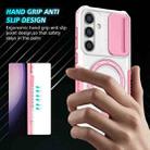 For Samsung Galaxy S24 FE 5G Sliding Camshield MagSafe Holder TPU Hybrid PC Phone Case(Pink White) - 3