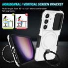 For Samsung Galaxy S24 FE 5G Sliding Camshield MagSafe Holder TPU Hybrid PC Phone Case(Black White) - 2