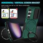 For Samsung Galaxy S24 FE 5G Sliding Camshield MagSafe Holder TPU Hybrid PC Phone Case(Deep Green) - 2