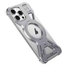 For iPhone 15 Pro Max Armor 360 Holder Frameless Alloy MagSafe Phone Case(Space Gray) - 1