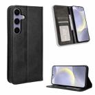 For Samsung Galaxy S24 FE 5G Magnetic Buckle Retro Texture Leather Phone Case(Black) - 1