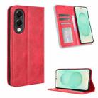 For Samsung Galaxy S25 Edge 5G Magnetic Buckle Retro Texture Leather Phone Case(Red) - 1