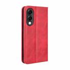For Samsung Galaxy S25 Edge 5G Magnetic Buckle Retro Texture Leather Phone Case(Red) - 3