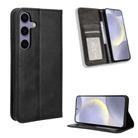 For Samsung Galaxy S25 5G Magnetic Buckle Retro Texture Leather Phone Case(Black) - 1