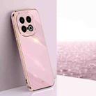 For vivo iQOO 13 XINLI Straight 6D Plating Gold Edge TPU Phone Case(Cherry Purple) - 1