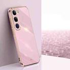 For vivo V40 Lite 5G XINLI Straight 6D Plating Gold Edge TPU Phone Case(Cherry Purple) - 1