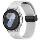 18mm Leopard Print Magnetic Folding Buckle Silicone Watch Band(Light Grey) - 1