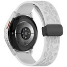 18mm Leopard Print Magnetic Folding Buckle Silicone Watch Band(Light Grey) - 2
