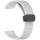 18mm Leopard Print Magnetic Folding Buckle Silicone Watch Band(Light Grey) - 3
