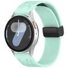 18mm Leopard Print Magnetic Folding Buckle Silicone Watch Band(Teal Blue) - 1