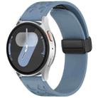 18mm Leopard Print Magnetic Folding Buckle Silicone Watch Band(Rock Blue) - 1
