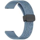 18mm Leopard Print Magnetic Folding Buckle Silicone Watch Band(Rock Blue) - 3