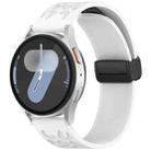 20mm Leopard Print Magnetic Folding Buckle Silicone Watch Band(White) - 1