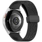 20mm Leopard Print Magnetic Folding Buckle Silicone Watch Band(Black) - 2