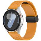 20mm Leopard Print Magnetic Folding Buckle Silicone Watch Band(Yellow) - 1
