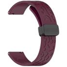 20mm Leopard Print Magnetic Folding Buckle Silicone Watch Band(Wine Red) - 3