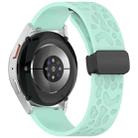 20mm Leopard Print Magnetic Folding Buckle Silicone Watch Band(Teal Blue) - 2