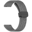 20mm Leopard Print Magnetic Folding Buckle Silicone Watch Band(Space Grey) - 3