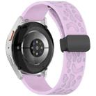 20mm Leopard Print Magnetic Folding Buckle Silicone Watch Band(Purple) - 2