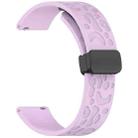 20mm Leopard Print Magnetic Folding Buckle Silicone Watch Band(Purple) - 3