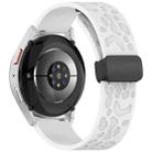 22mm Leopard Print Magnetic Folding Buckle Silicone Watch Band(White) - 2