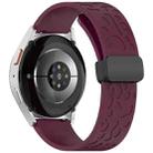 22mm Leopard Print Magnetic Folding Buckle Silicone Watch Band(Wine Red) - 2