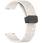 22mm Leopard Print Magnetic Folding Buckle Silicone Watch Band(Starlight) - 3