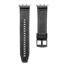 For Honor Watch 5 Hybrid Leather Silicone Watch Band(Black) - 1