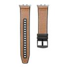For Honor Watch 5 Hybrid Leather Silicone Watch Band(Brown) - 1
