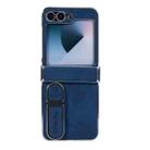 For Samsung Galaxy Z Flip6 Invisible Stand Design Fold Phone Case(Blue) - 1