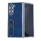 For Samsung Galaxy Z Fold6 Invisible Stand Design Fold Phone Case(Blue) - 1