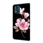 For Motorola Moto E13 Fresh Painted Leather Phone Case(Black Flowers) - 3