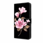 For Motorola Moto E14 Fresh Painted Leather Phone Case(Black Flowers) - 2